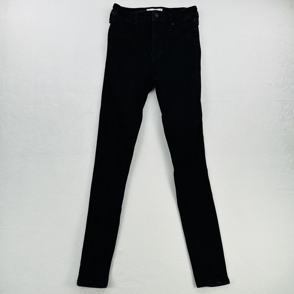 Abercrombie & Fitch Jeans Womens 28x6 Black Legging High Rise Distressed Ladies
